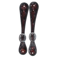 Professionals Choice Black Floral Spur Straps
