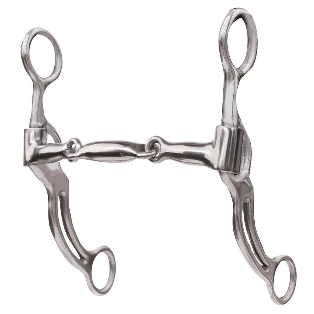 Professionals Choice 7in. Swept Back Double Bar 3 Piece Snaffle 3 Professionals Choice 7in. Swept Back Double Bar 3 Piece Snaffle
