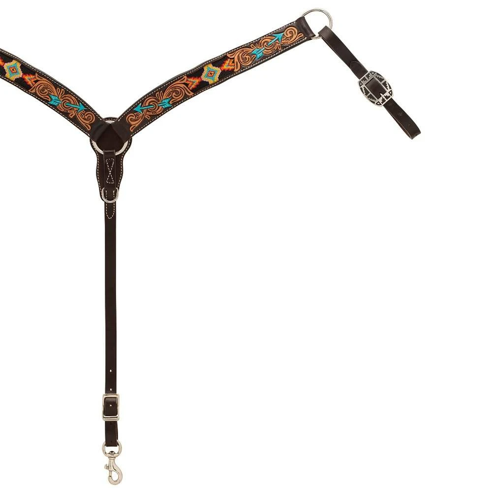 Weaver Leather Turquoise Cross Navajo Arrow Breast Collar 3 Weaver Leather Turquoise Cross Navajo Arrow Breast Collar