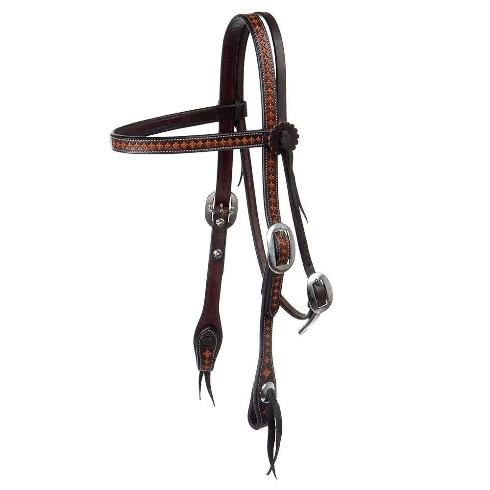 NRS Two Tone Diamond Browband Headstall 3 NRS Two Tone Diamond Browband Headstall