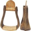 NRS Deluxe Rawhide Covered Wood Bell Stirrups -Saddlery Shop 1406 default l