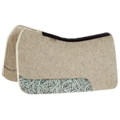 5 Star Equine Products Supplies Inc. 5 7/8in. Natural Flex Fit Barrel Racer Pad W/ Turquoise Dallas Floral Wear Leathers 30in.x28in.