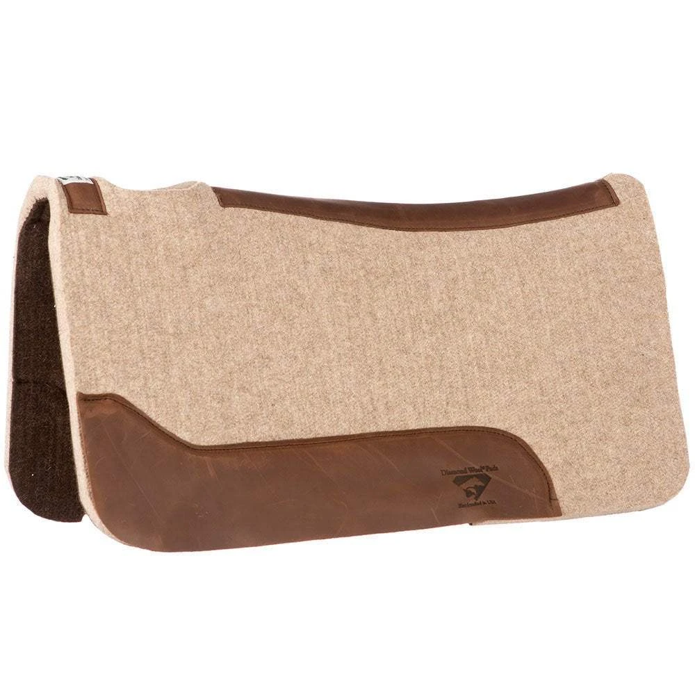 Diamond Wool Pad Company 1 In Contoured Cowboy Saddle Pad 3 Diamond Wool Pad Company 1 In Contoured Cowboy Saddle Pad