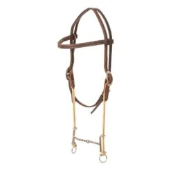 Classic Chocolate Roughout Browband Loomis Twisted Wire Draw Gag Bit Headstall
