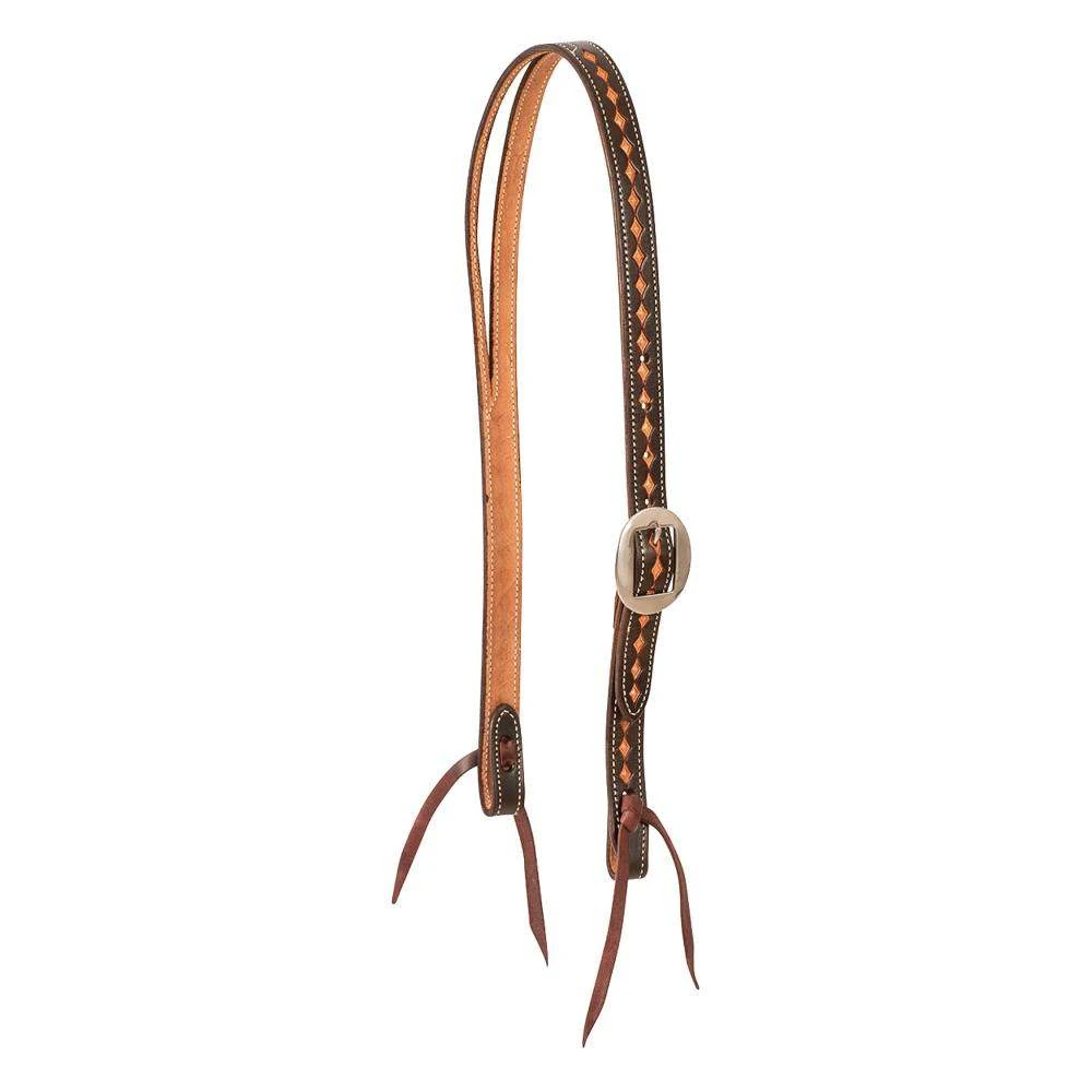Martin Saddlery Ranahan Tooled Diamond Slit Ear Headstall 3 Martin Saddlery Ranahan Tooled Diamond Slit Ear Headstall