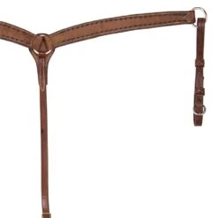 NRS 1-3/4in Black Buckstitch Chocolate Rough Out Breast Collar