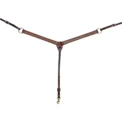 Martin Saddlery Roughout Leather 1 /2 Inch Breast Collar W/Floral Dots