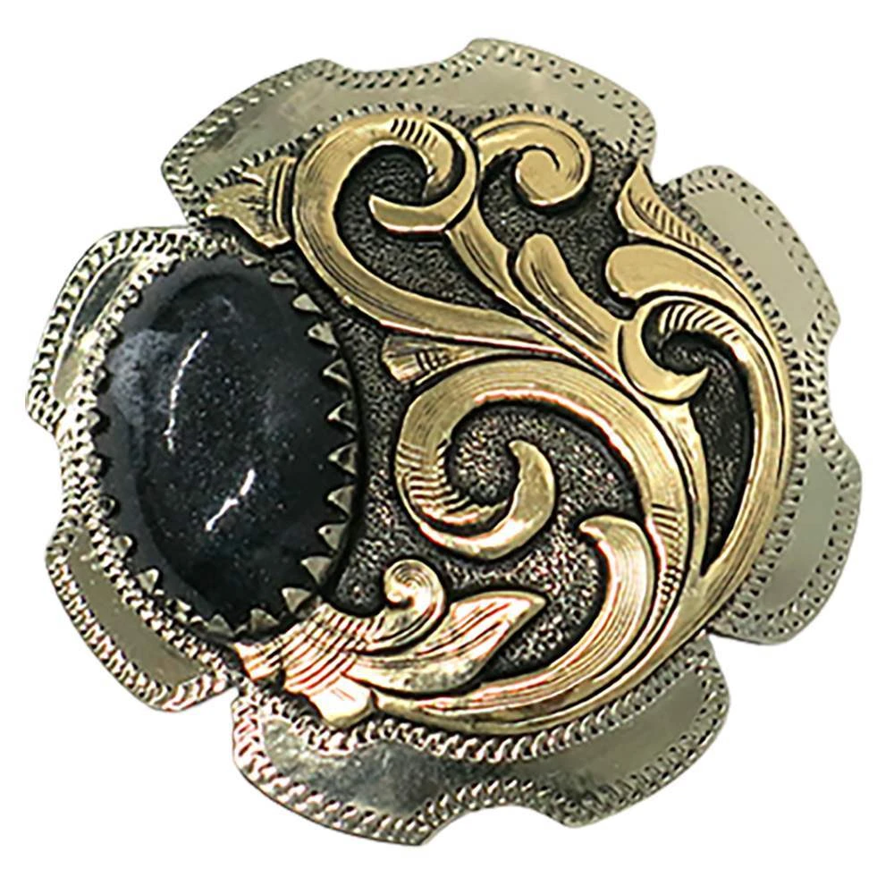 NRS Black Stone Silver Saddle Concho Set 3 NRS Black Stone Silver Saddle Concho Set