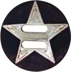 Antique Cut-out Silver Star Concho With Slots- 1-1/2 Inch