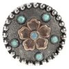 Augus Silversmiths Llc Copper Flower With Turquoise Stone And Crystal 1 1/2 Inch Concho -Saddlery Shop 82512 default l