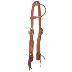 NRS Tack Roughout Single Ear Headstall W/Blood Knot Concho Ends
