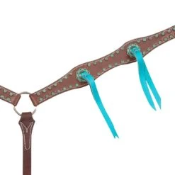 Martin Saddlery 1 1/2in. Scalloped Turquoise Blood Knot Breast Collar -Saddlery Shop BC15019ATD 20 2