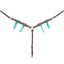 Martin Saddlery 1 1/2in. Scalloped Turquoise Blood Knot Breast Collar -Saddlery Shop bc15019atd