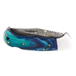 Rill Simple Tools Azul Silver Damascus Knife W/Sheath 049 -Saddlery Shop 049 3