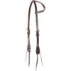 Martin Saddlery Rawhide Laced Chocolate Single Ear Headstall -Saddlery Shop 105210 default l