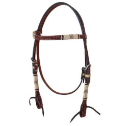 Oxbow Tack Rawhide Braided Tooled Browband Headstall