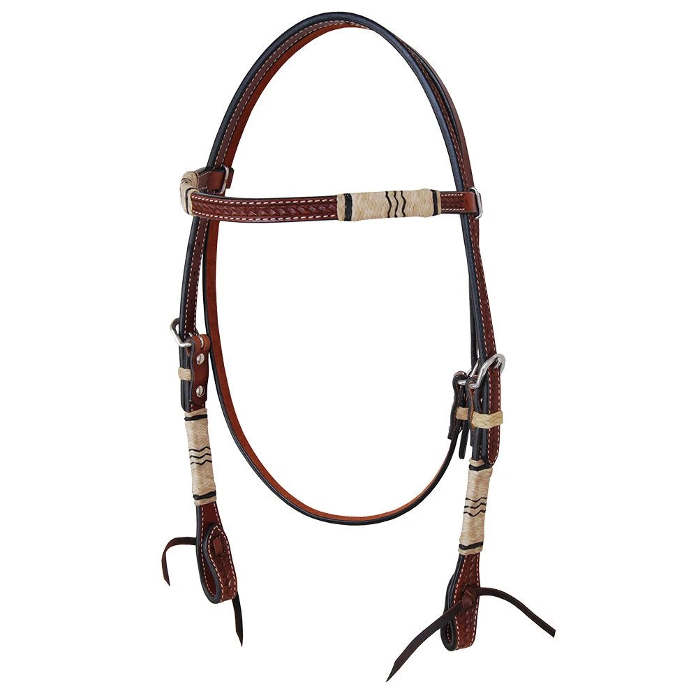Oxbow Tack Rawhide Braided Tooled Browband Headstall 3 Oxbow Tack Rawhide Braided Tooled Browband Headstall