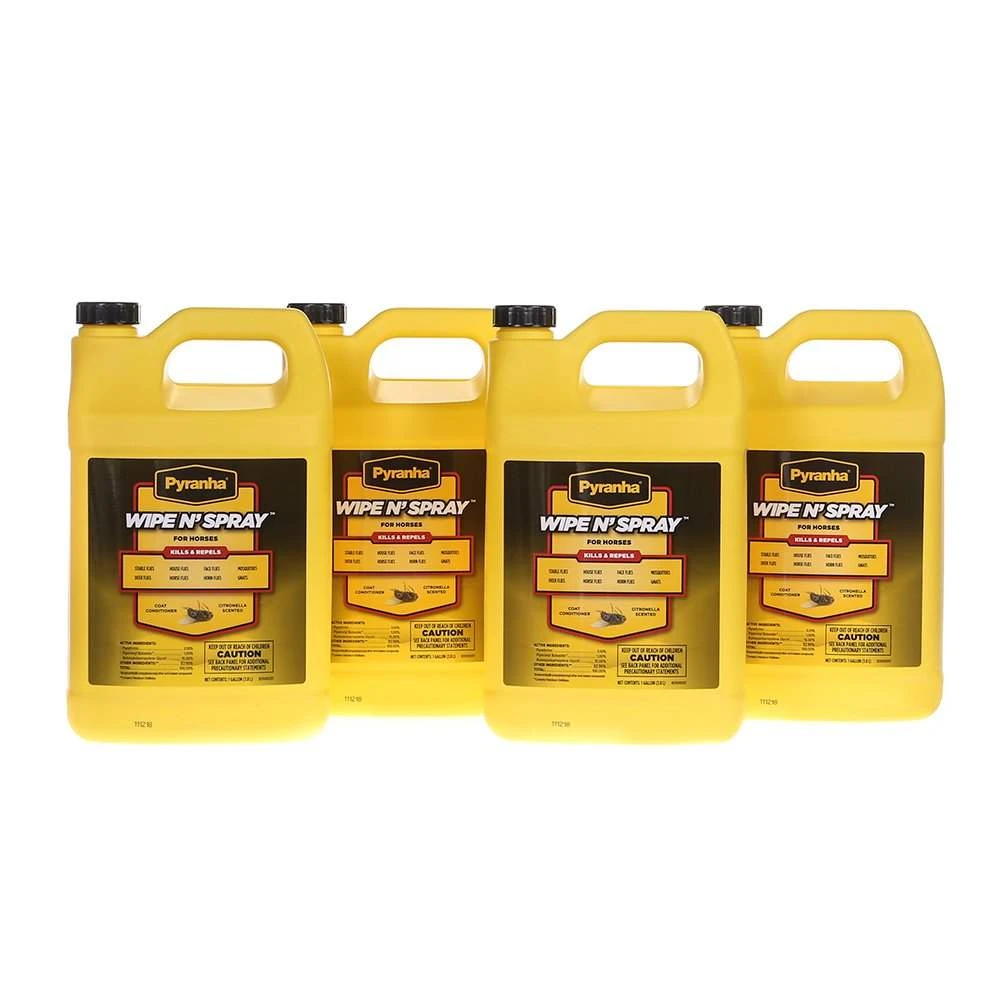Pyranha Wipe N' Spray Fly Spray Gallon Bundle 3 Pyranha Wipe N' Spray Fly Spray Gallon Bundle