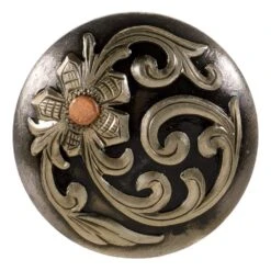 Wildfire Silver 1 1/2in Mesquite Floral Concho