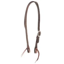Cowboy Tack 3/4in Coffee Split Ear Headstall With Cowboy Knots
