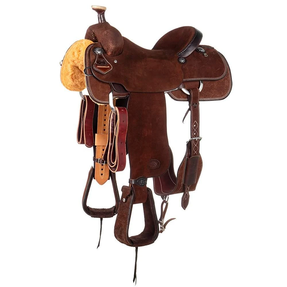 Nrs Competitors Chocolate Roughout Team Roping Saddle 3 Nrs Competitors Chocolate Roughout Team Roping Saddle