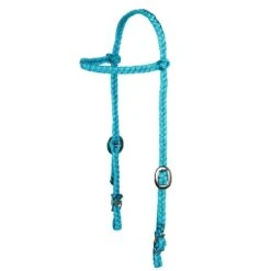 Jerry Beagley Braiding Co. Nylon Turquoise Braided Pony Headstall