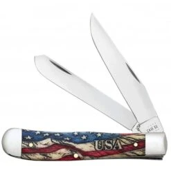 CASE XX Vintage Flag - Embellished Smooth Natural Bone Trapper CA36030