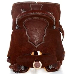 Nrs Competitors NRS Competitor Series Chocolate Rough Out Team Roper Saddle With Inlaid Red Bullhide Seat -Saddlery Shop 1411841 31