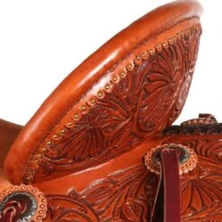 NRS Competitor Series Chestnut Poinsettia Barrel Saddle With Pencil Roll -Saddlery Shop 1411843 3