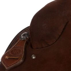 NRS Competitor Series Youth Chocolate Roughout W/ Inlaid Grey Bullhide -Saddlery Shop 1412008Y 3