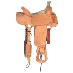 Nrs Competitors NRS Competitor Natural All Around Saddle With Turquoise Feather Seat -Saddlery Shop 1412070 2