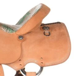 Nrs Competitors NRS Competitor Natural All Around Saddle With Turquoise Feather Seat -Saddlery Shop 1412070 3