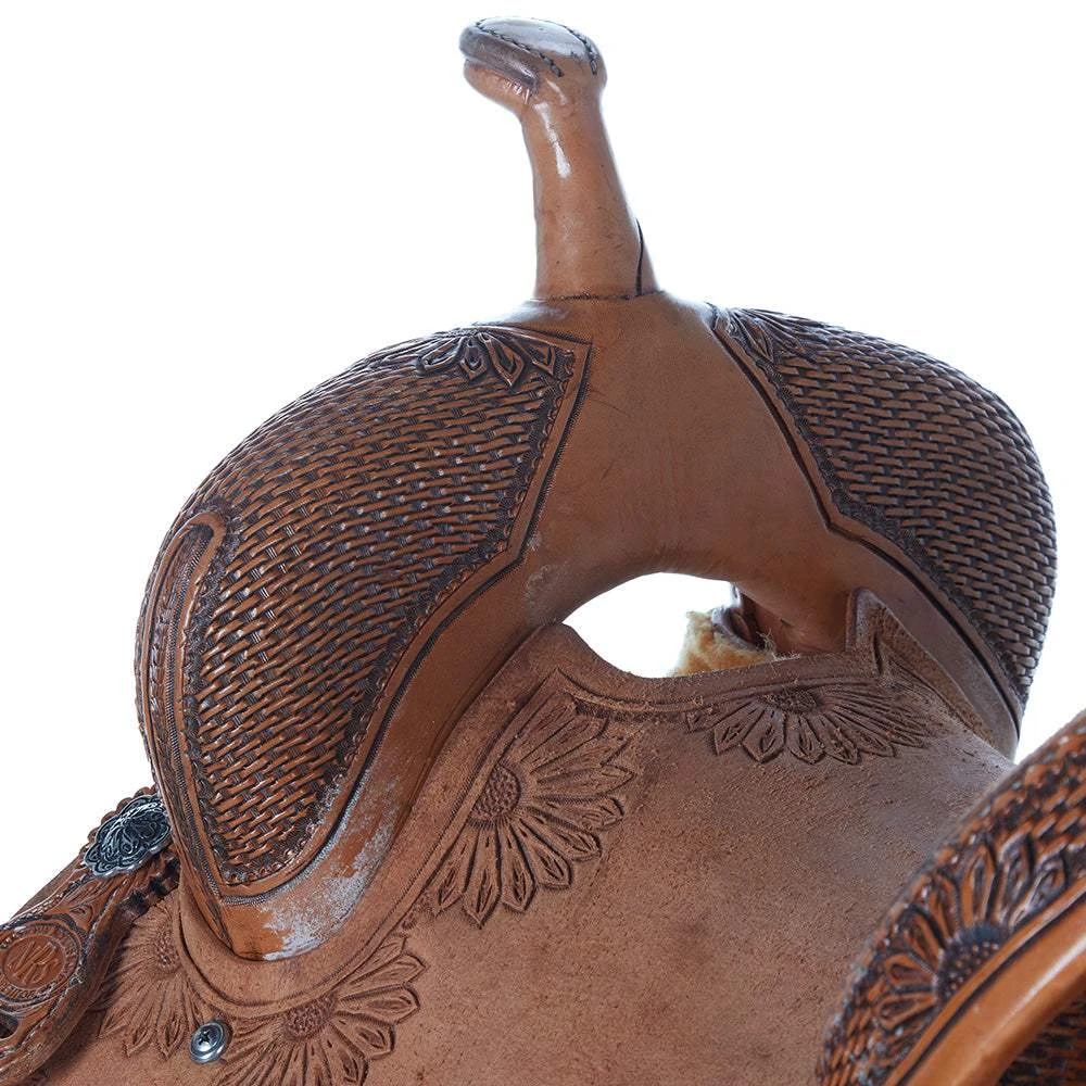 Nrs Competitors Natural Antique 7/8 Breed Basket/Sunflower Combo Barrel Saddle 7 Nrs Competitors Natural Antique 7/8 Breed Basket/Sunflower Combo Barrel Saddle - Image 5