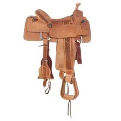 Nrs Competitors Natural Antique Loop Seat Floral Team Roper With Tooled Leathers -Saddlery Shop 1412177A 3