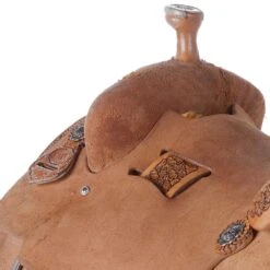 Nrs Competitors Natural Antique Loop Seat Floral Team Roper With Tooled Leathers -Saddlery Shop 1412177A 4