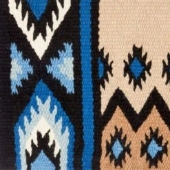 Mayatex New Phoenix Wool Saddle Blanket 38in X 34in -Saddlery Shop 1431 blue tan 2