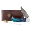 Rill Simple Tools Azul Silver Damascus Knife W/Sheath 049 -Saddlery Shop 144120 default l
