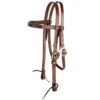 Nrs Tack Oiled 3/4 Inch Browband Headstall With Floral Heel Buckle -Saddlery Shop 163997 default l