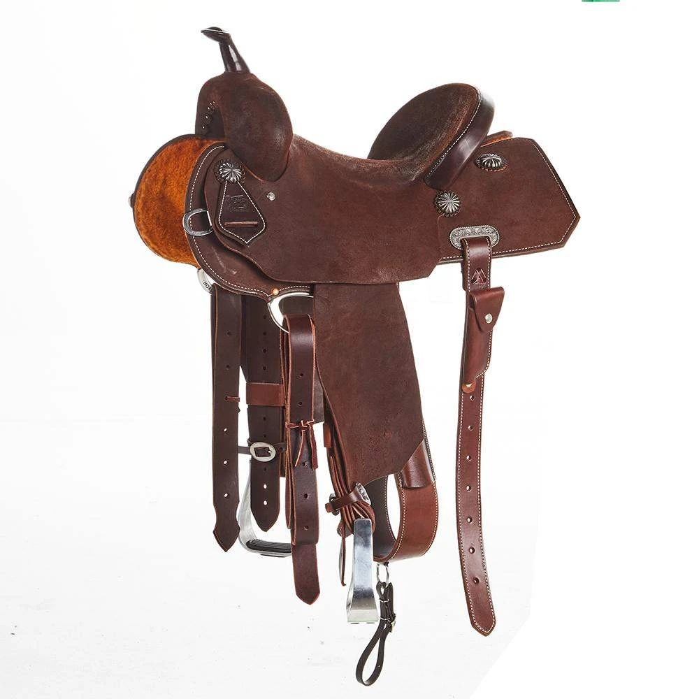 Burns Saddlery 14 Inch 20HD Chocolate Roughout Barrel Saddle 3 Burns Saddlery 14 Inch 20HD Chocolate Roughout Barrel Saddle