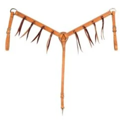 Cowboy Tack Harness Leather Breast Collar With Strings