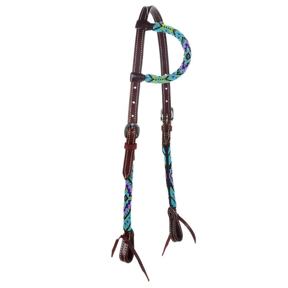 Tough 1 Beaded Diamond Single Ear Headstall 3 Tough 1 Beaded Diamond Single Ear Headstall