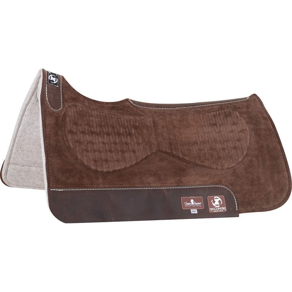 Classic Equine Zone Suede Felt Pad Chocolate 30' X 30' 3 Classic Equine Zone Suede Felt Pad Chocolate 30' X 30'