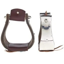 Partrade Trading Corporation Open Range 3 /4in. Dark Wood Monel Stirrups -Saddlery Shop 330563 1