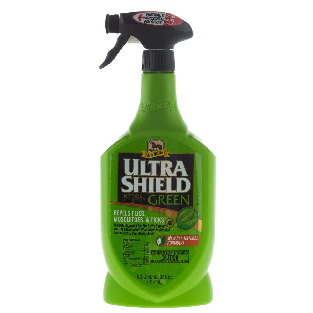 Absorbine UltraShield Green Natural Fly Repellent Spray 32oz 3 Absorbine UltraShield Green Natural Fly Repellent Spray 32oz