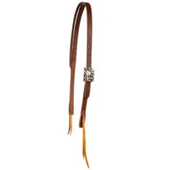 Cowperson Tack 3/4inch Slot Ear Headstall W/ Antique Floral Scrolled Hardware