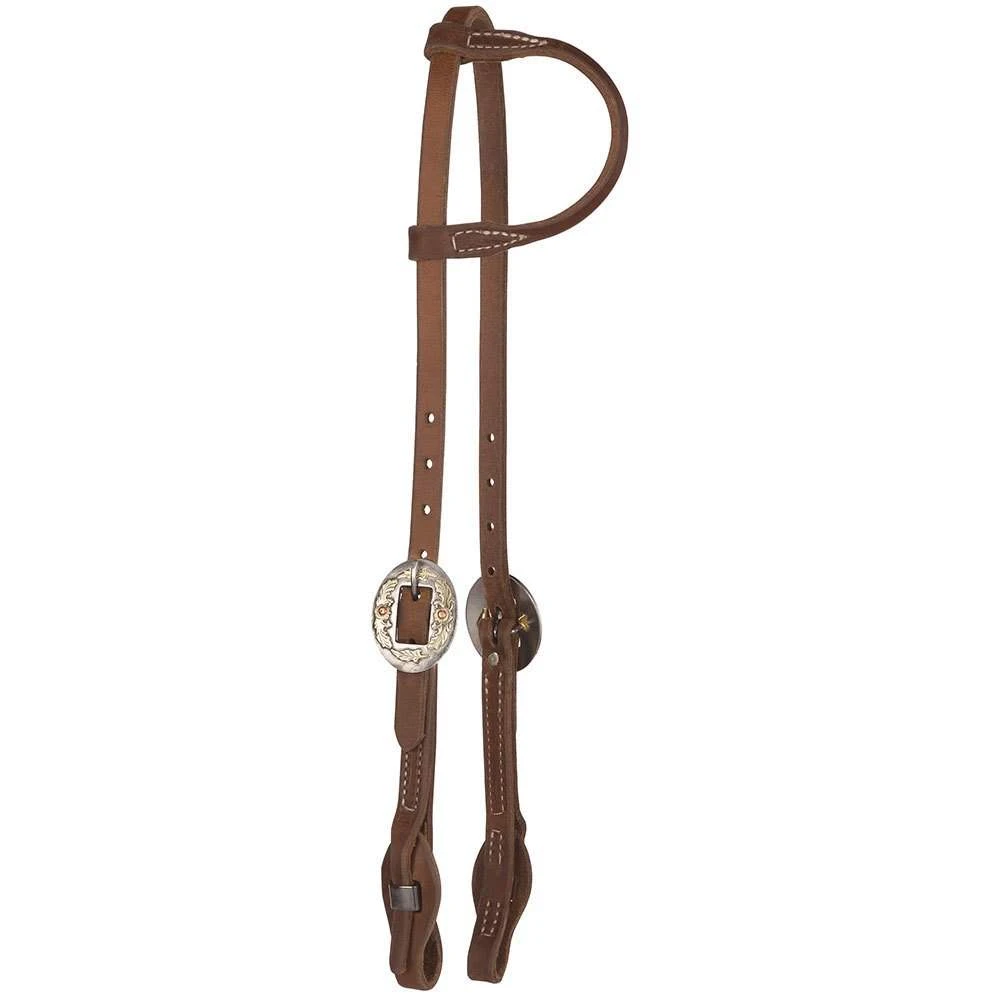 Nrs Tack Oiled 5/8 Inch Box Loop Single Ear Headstall With Floral Cart Buckles 3 Nrs Tack Oiled 5/8 Inch Box Loop Single Ear Headstall With Floral Cart Buckles