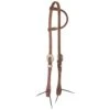 Nrs Tack Oiled 5/8 Inch Single Ear Headstall With Floral Heel Buckles