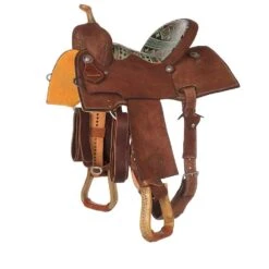Nrs Competitors NRS Competitor Series Chocolate Youth Roughout Barrel Racing Saddle
