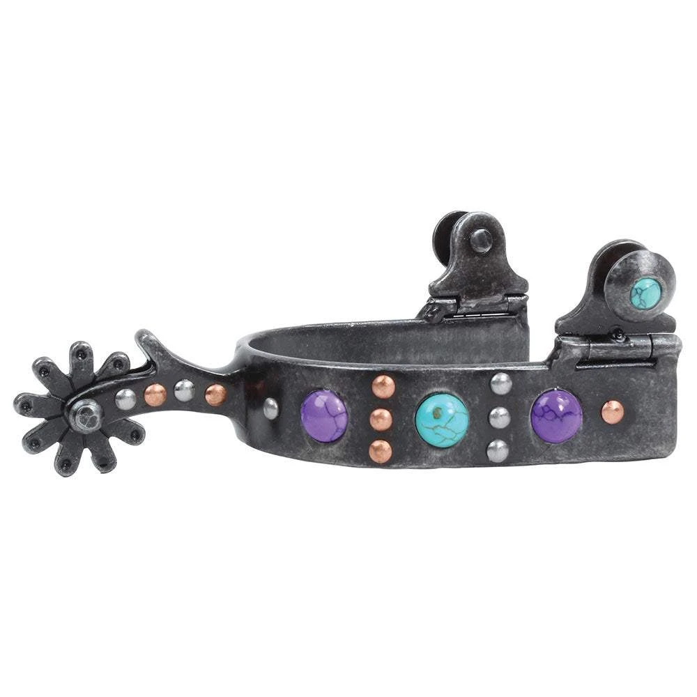 Professional's Choice Purple And Turquoise Dot Ladies Spurs 3 Professional's Choice Purple And Turquoise Dot Ladies Spurs