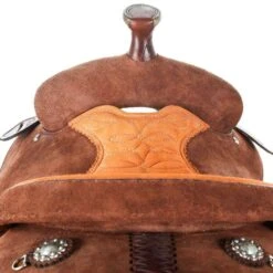 Alamo Saddlery Roughout Chocolate Calf Roper -Saddlery Shop AS CR1 03